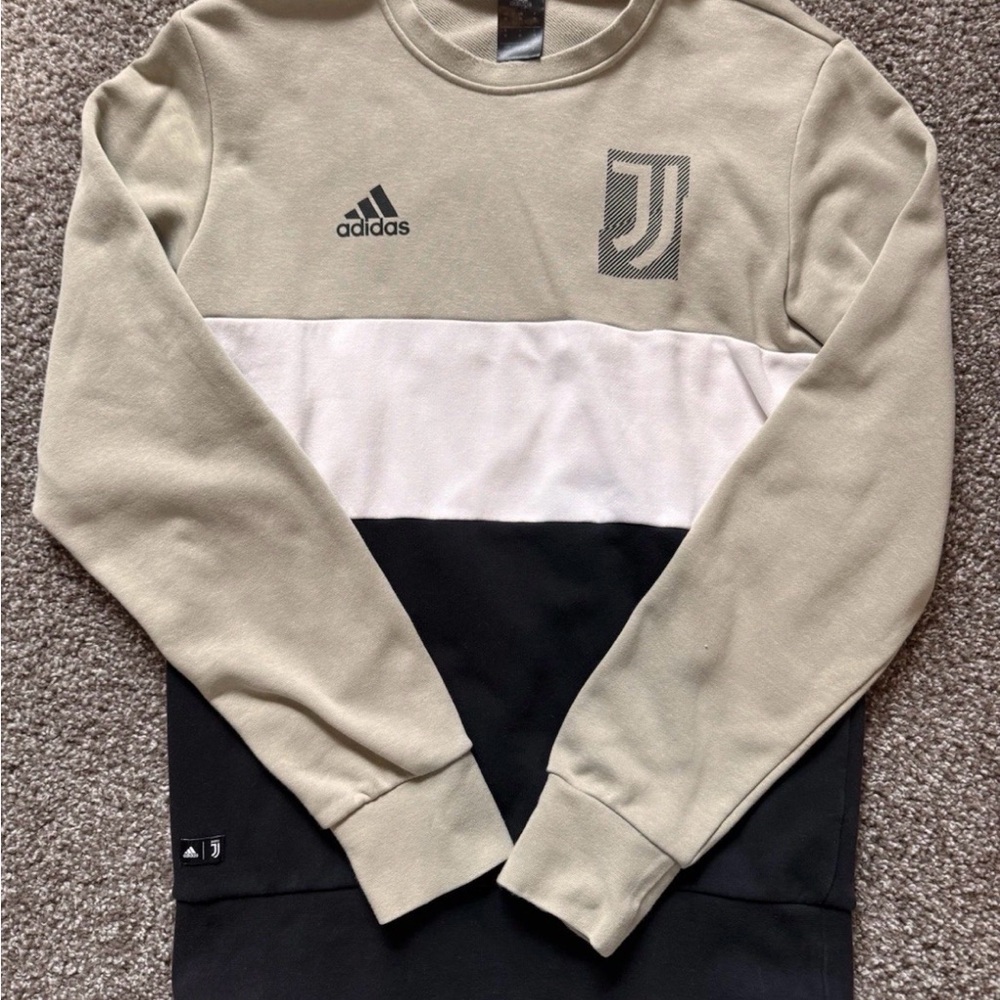 Adidas Juventus Color Block Crew Sweatshirt  (Size: M, Green, White, Black)